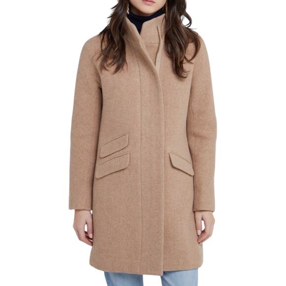 J. Crew Cocoon Coat in Italian Stadium Cloth Wool Blend Tan Size 0 - Picture 2 of 12